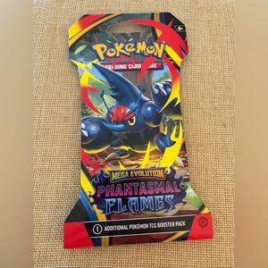 1 x Sleeved Pokémon TCG Phantasmal Flames Booster Pack Mega Evolution 2025